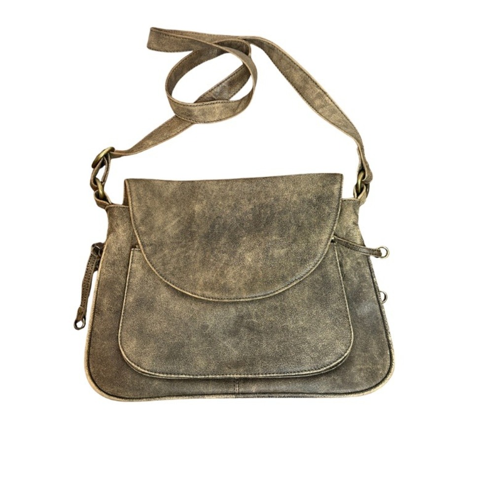 Latico Brown Distressed Leather Crossbody Bag Organizer Vintage Style Messenger
